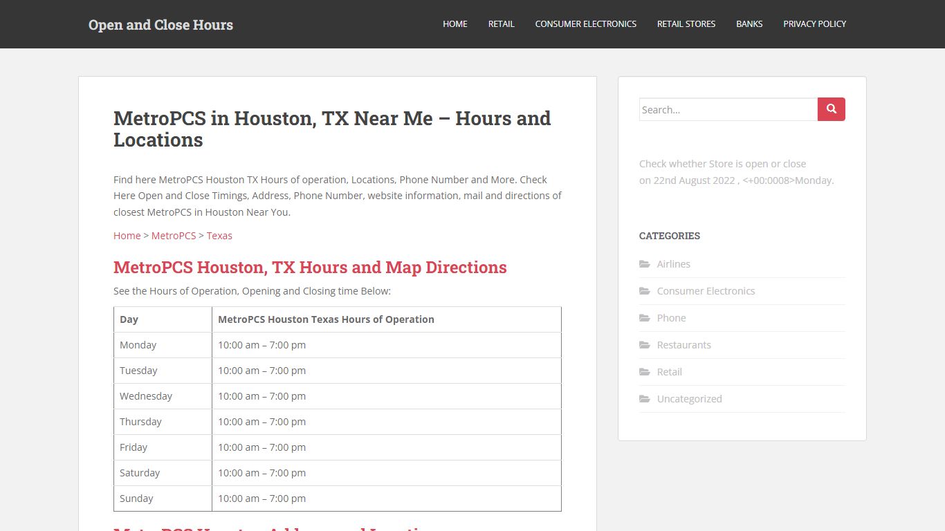 MetroPCS in Houston, TX Near Me - Hours and Locations